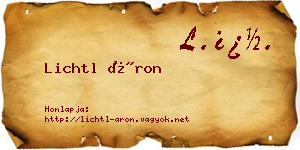 Lichtl Áron névjegykártya